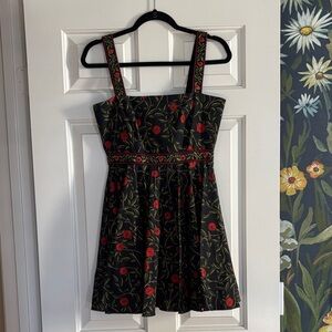 Agua by agua bendita Black and red Floral Sundress